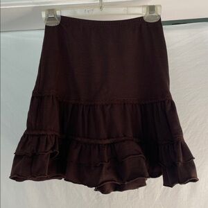 Girls brown ruffled skirt